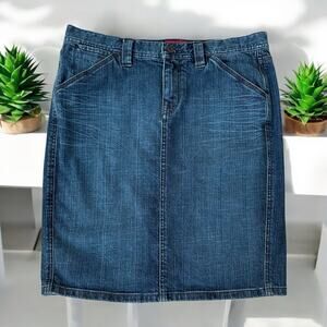 X2 Express Women’s 5 Pocket Design Blue Denim Skirt Size 8 NWOT